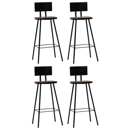 Chaises De Bar 4 Pcs Bois Massif De Récupération