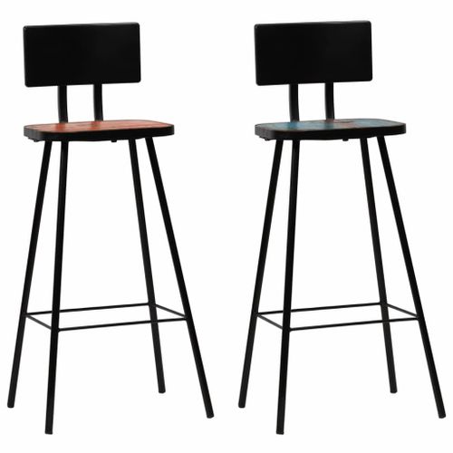 Chaises De Bar 2 Pcs Bois Massif De Récupération