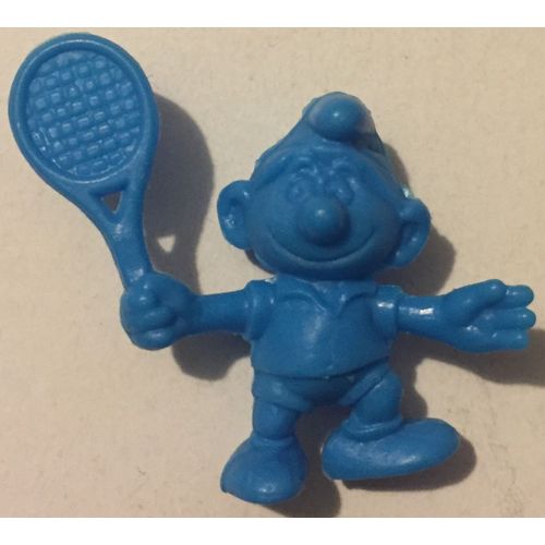 Figurine Schtroumpf Joueur De Tennis , Smurfs, Omo 1983, Peyo, Bande Dessinée