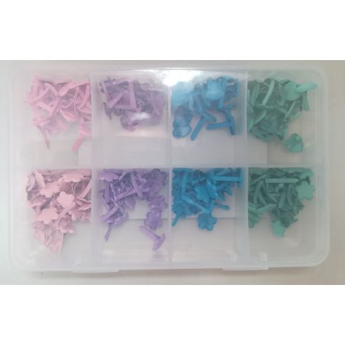 Attaches Parisiennes Forme Coeur Et Fleur, 4 Coloris Pour Scrapbooking, Carterie, Décoration...