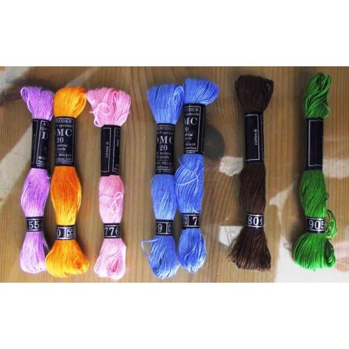 Fils À Broder Coton Rond Dmc.N°554/740/776/799/801/905