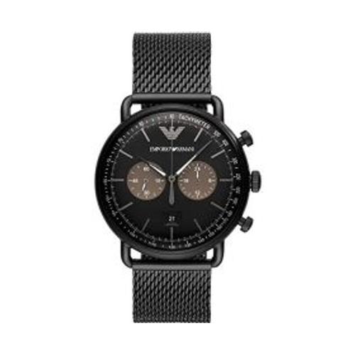 Emporio Armani Ar11142 Black Stainless Steel Mesh Bracelet Men¿S Watch