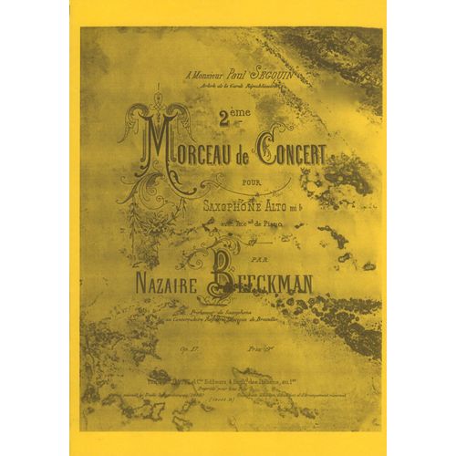 2° Morceau De Concert Pour Saxophone Et Piano De Nazaire Beeckman