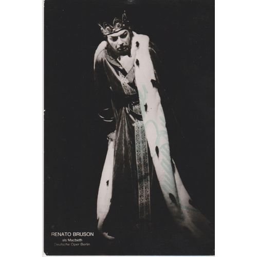 Carte Signée Par Renato Bruson Als Macbeth Deutsche Oper Berlin