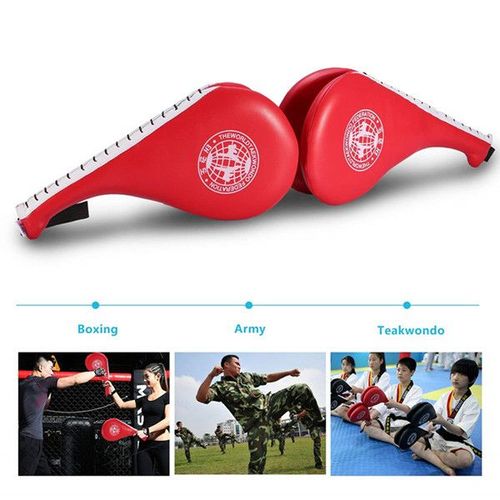 2 Pcs Kick Target Pads Double Kicking Paddle De Boxe Arts Martiaux Equipement Punch Pads Taekwondo Karaté Kickboxing (Rouge)