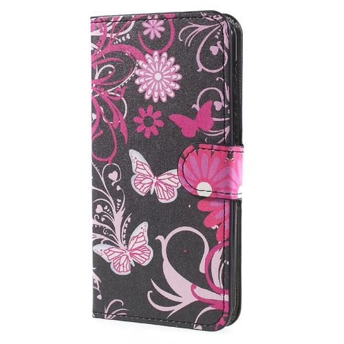 Etui Rabat Latéral Huawei Y6 2017 Papillons Roses