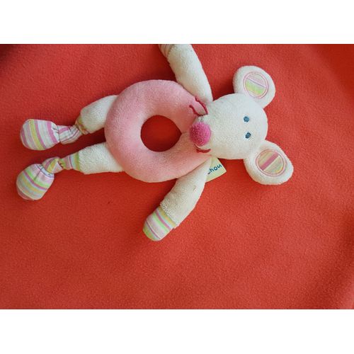 Peluche Doudou Hochet Souris Bout'chou