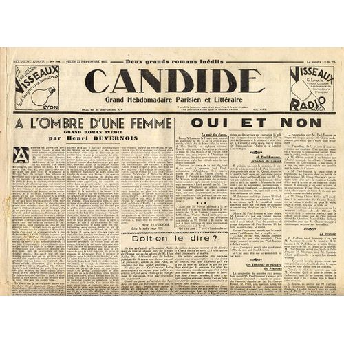 L.F. Céline Candide Belle Analyse Du Fond Et Du Style Du Voyage Par L.Daudet