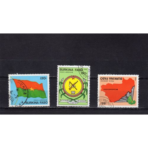Timbres De Poste Aérienne Du Burkina (Symboles Nationaux)