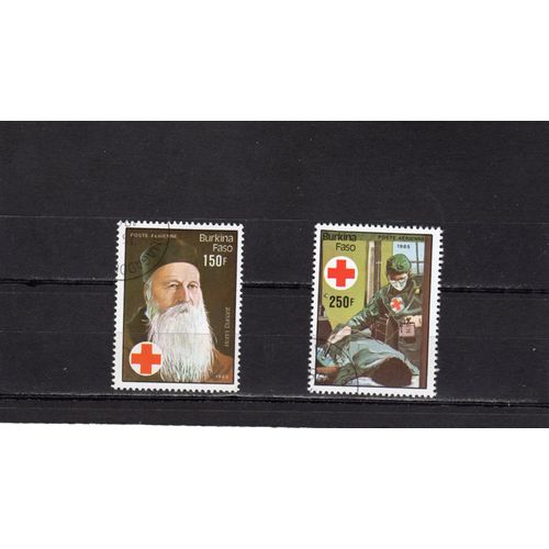 Timbres De Poste Aérienne Du Burkina (75ème Anniversaire De La Croix-Rouge Au Burkina)