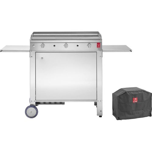 Plancha en inox Chef XL 80 cm avec chariot et housse Chariot avec porte