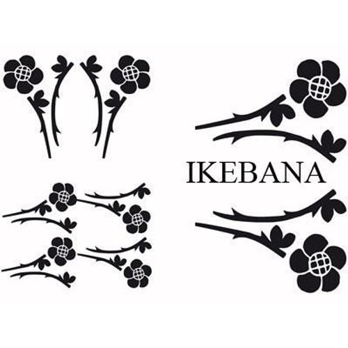 Set Adhesifs -Element Ikebana- Noir - Promo Adn - Car Deco