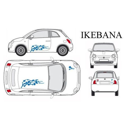 Set Complet Adhesifs -Ikebana- Bleu - Taille M - Promo Adn - Car Deco