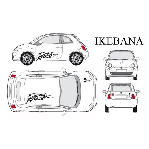 Set Complet Adhesifs -Ikebana- Noir - Taille M - Promo Adn - Car Deco