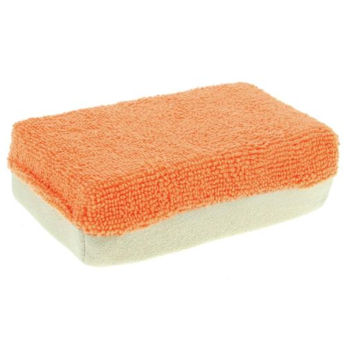 Eponge Microfibre Anti-Buee 12x8x4cm Orange Beige
