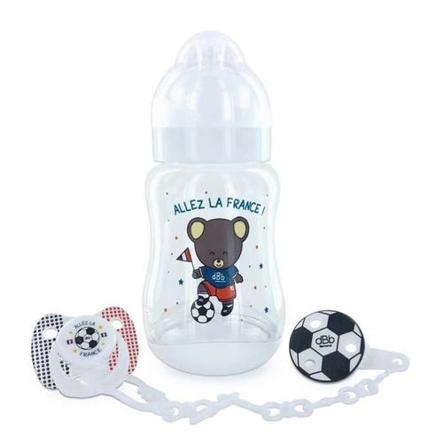 Coffret Foot Biberon + Sucette + Attache-Sucette - Blanc