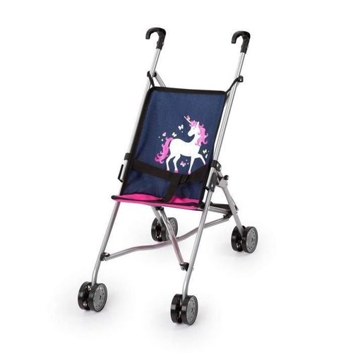 Poussette Pour Poupee Licorne Bleu Pliable