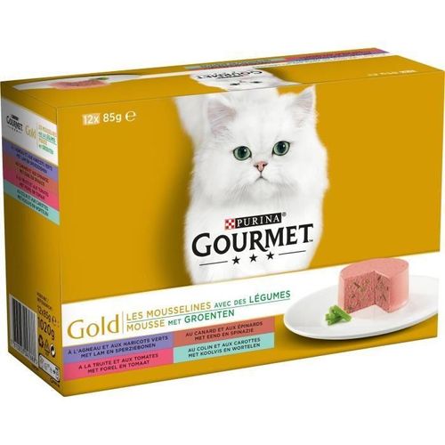 Gold Les Mousselines Avec Des Legumes - Pour Chat Adulte - 12 X 85 G - X8