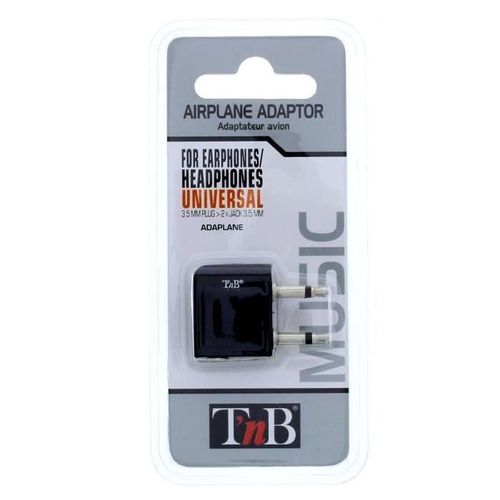 T'nB Airplane Adaptor - Adaptateur audio - jack mini mono femelle pour mini-phone stereo 3.5 mm mâle - noir