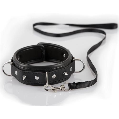 Collier Avec Laisse - Noir - 112cm - 37-47cm