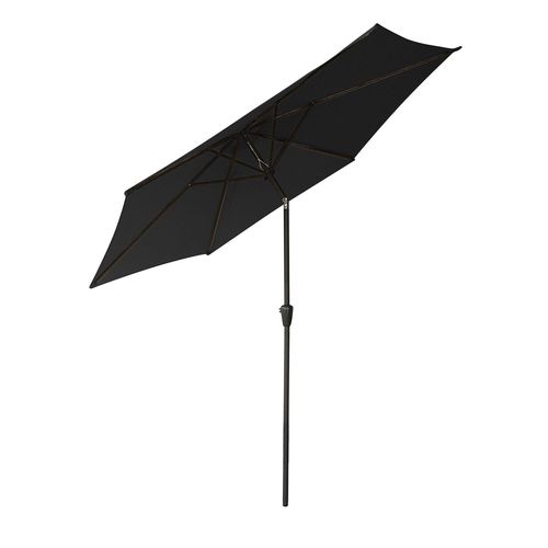 Parasol Droit Hapuna Rond 2,70m De Diamètre Noir