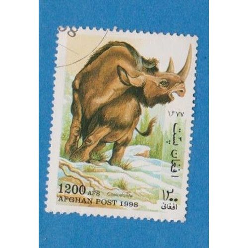 Timbre Afghan Animaux Rhinocéros Laineux 1200 Afghanistan Ref Anip1
