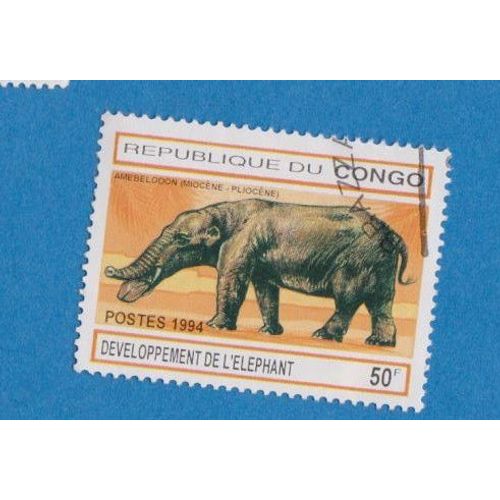 Timbre Elephant Animaux Congo 50f 1994 Ref Anip1