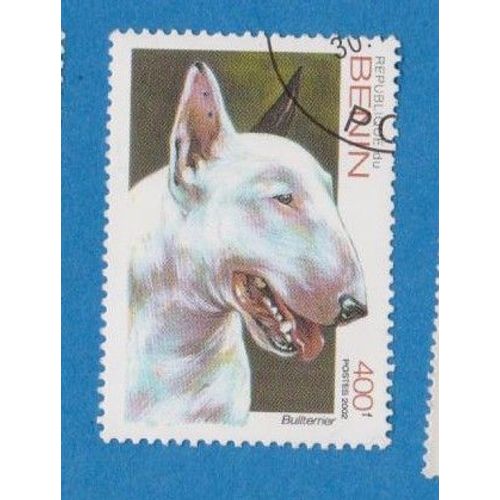 Timbre Benin Chien Race Bulterrier 400 Ref Anip1