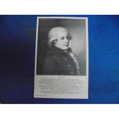 Mozart - Célèbre Compositeur Allemand Né À Salzbourg En 1756.