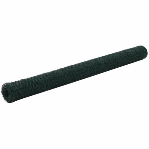 Grillage Acier avec revêtement en PVC 25 x 1,5 m Hexagonal Vert