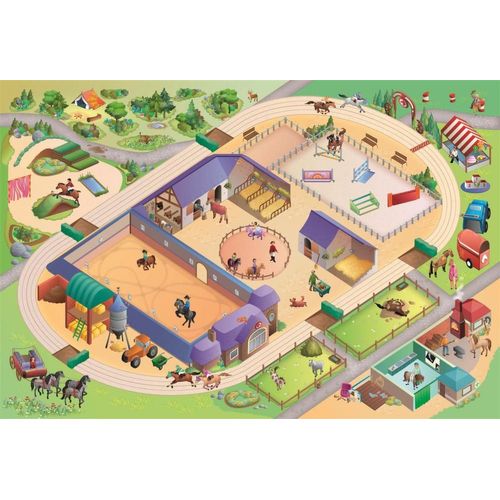 Tapis De Jeu Intérieur Le Centre Équestre 150x100cm