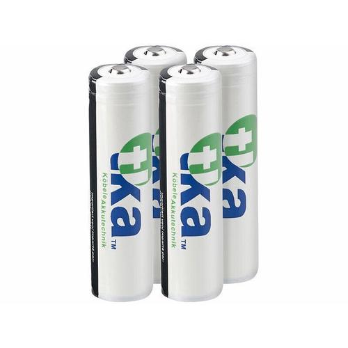 4 accus lithium-ion type 18650, 3,7 V, 2 000 mAh