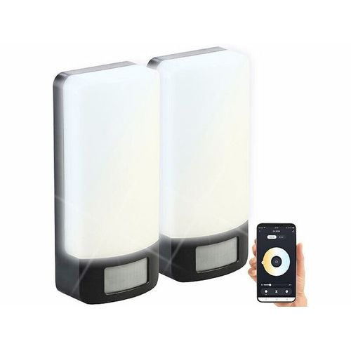 2 Appliques Murales Led Connectées 850 Lm Avec Capteur Pir