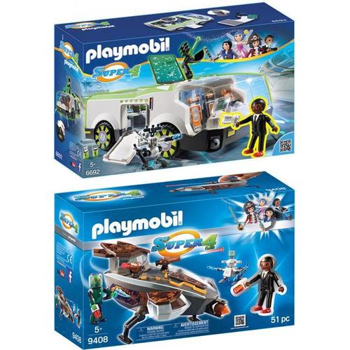 2 Véhicules Playmobil Super 4 Avec Gene-Playmobil