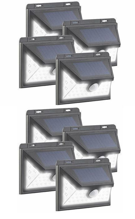 8 Appliques Solaires À Led Avec Détecteur Pir 350 Lm, 7,2 W, Wl-735.Solar