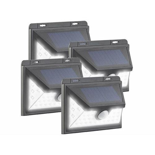 4 Appliques Solaires À Led Avec Détecteur Pir 350 Lm, 7,2 W, Wl-735.Solar