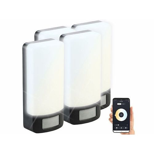 4 Appliques Murales Led Connectées 850 Lm Avec Capteur Pir