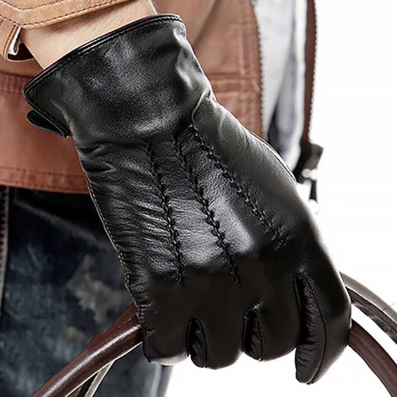 Gants En Peau De Mouton Vritable  La Mode Pour Hommes Gant... - 2
