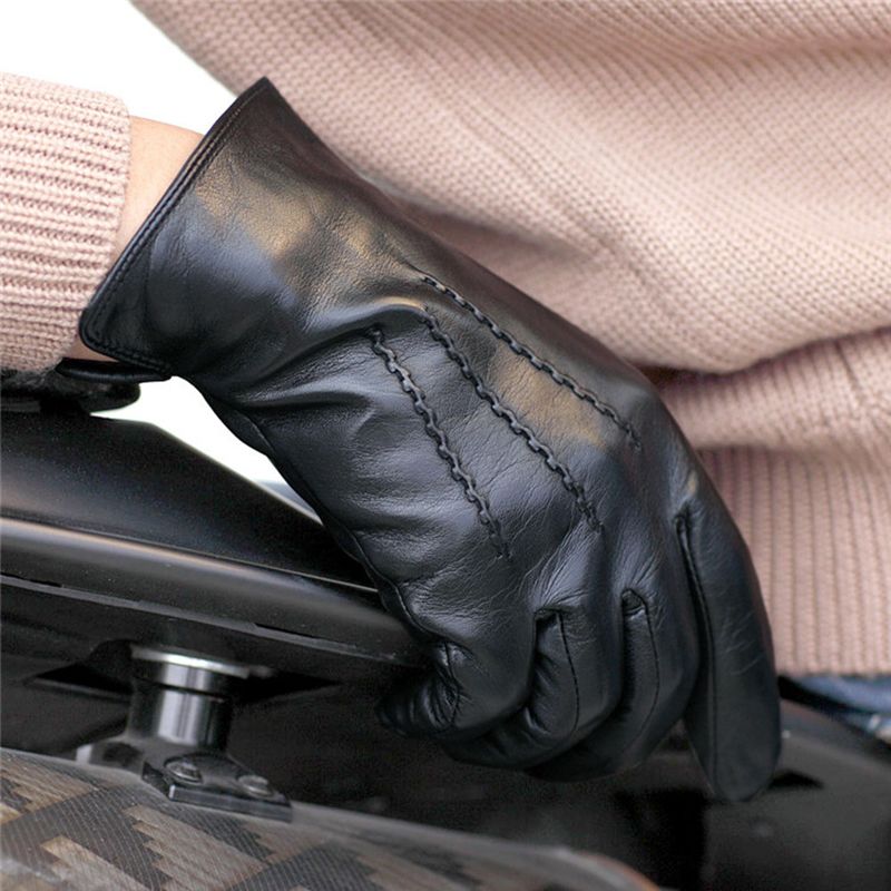 Gants En Peau De Mouton Vritable  La Mode Pour Hommes Gant... - 3