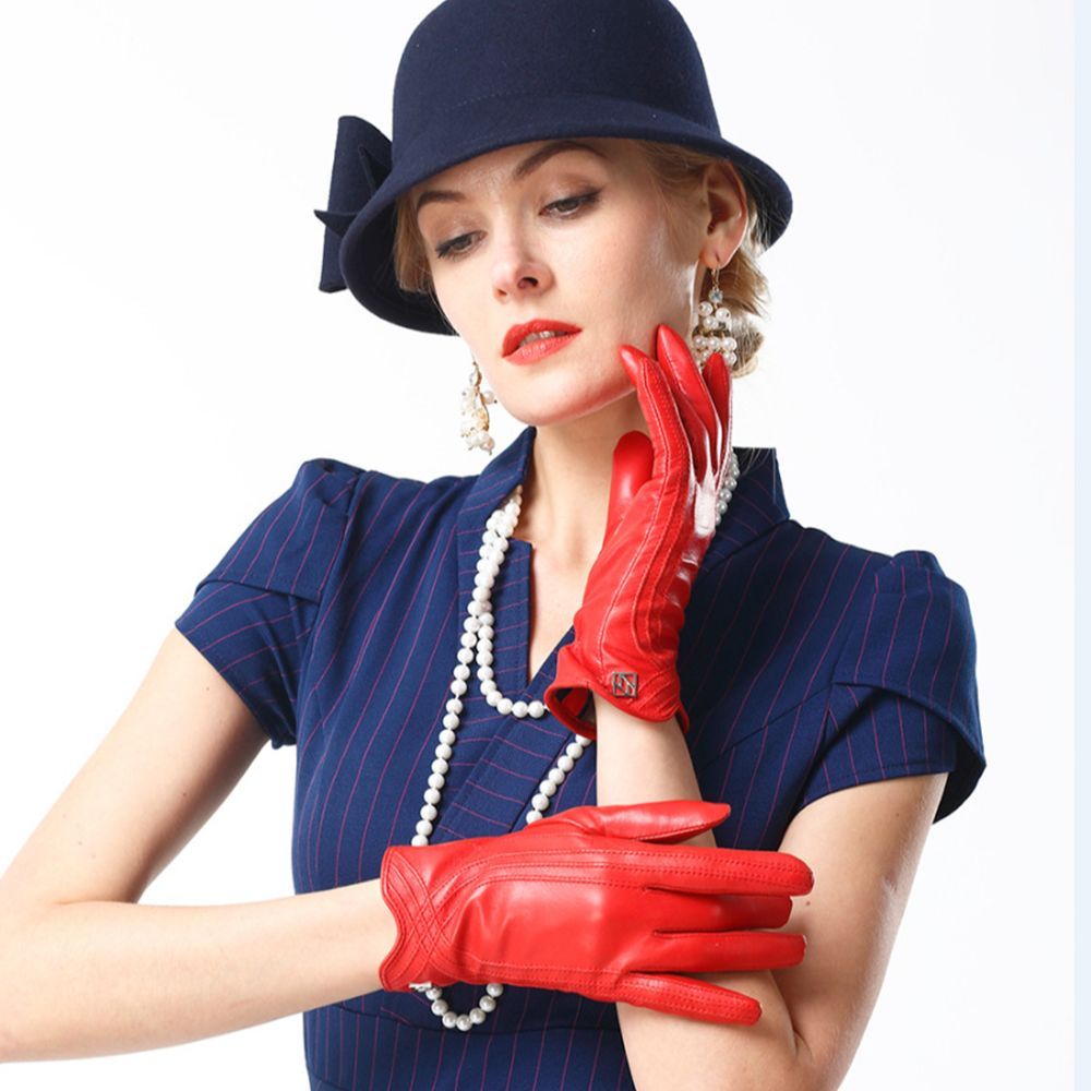 Gants En Cuir De Mouton Vritable Pour Femmes Gants Chauds P... - 2