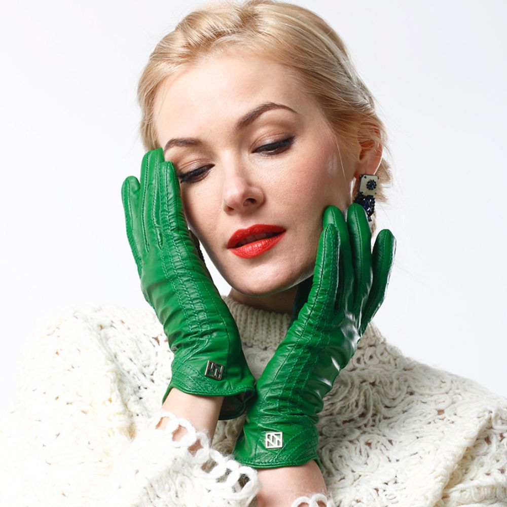 Gants En Cuir De Mouton Vritable Pour Femmes Gants Chauds P... - 4