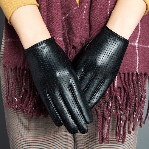 100% Véritable En Peau De Mouton En Cuir Gants De Conduite Pour Hommes Gants Mince Respirant Écran Tactile Hommes Mitaines S2759