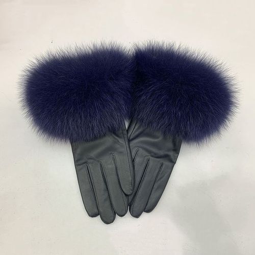Gants En Cuir Véritable Pour Femmes Gants En Peau De Mouton Véritable Et En Fourrure De Renard Style Tendance S7200 Nouvelle Arrivée
