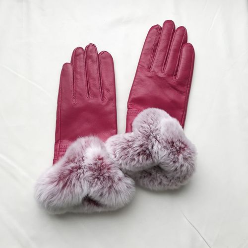 Gants En Fourrure De Lapin Rex Pour Femmes Cuir Véritable Mitaines Pour Femmes Mode D'hiver S2684