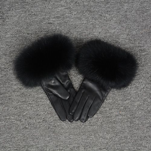 Gants En Cuir Véritable Pour Femmes Gants En Peau De Mouton Véritable Et En Fourrure De Renard Style Tendance S7200 Nouvelle Arrivée