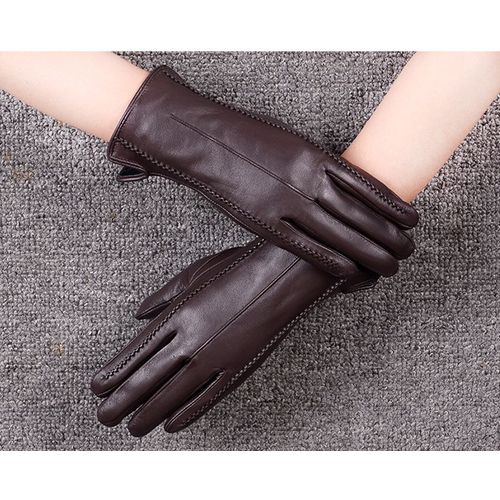 Gants En Peau De Mouton Pour Femmes Doublure En Laine Respirante Gants De Chèvre De Conduite Cuir Véritable Court Écran Tactile Mode Nouveau