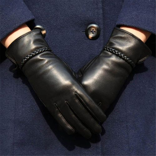 Gants En Peau De Mouton Véritable 100% Pour Femmes Mitaines Chauds Confortables Femme À La Mode Simples De Haute Qualité S2214 Hiver