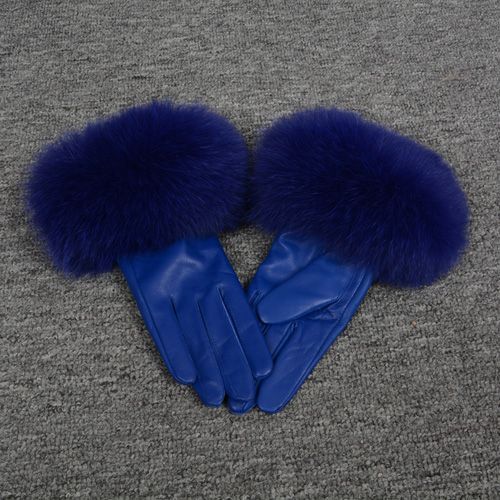 Gants En Cuir Véritable Pour Femmes Gants En Peau De Mouton Véritable Et En Fourrure De Renard Style Tendance S7200 Nouvelle Arrivée
