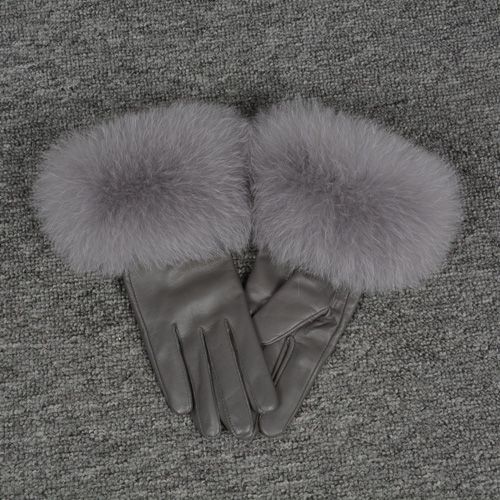 Gants En Cuir Véritable Pour Femmes Gants En Peau De Mouton Véritable Et En Fourrure De Renard Style Tendance S7200 Nouvelle Arrivée