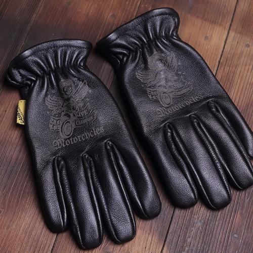 Gants De Moto En Cuir De Vache Pour Hommes Et Femmes 4 Saisons Doigt Complet Pour Course De Vélo Jaune S2571